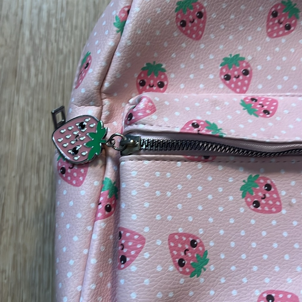 Strawberry Print Mini-Backpack - Picture 2 of 8